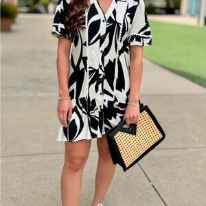 Black and White/Cream Patterned Dress